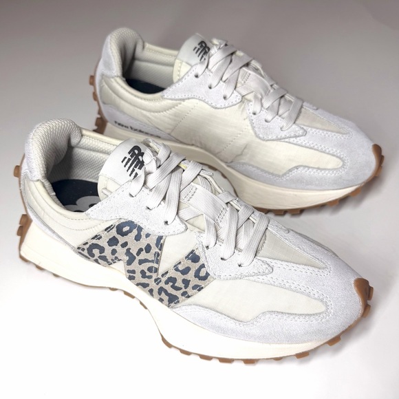 New Balance Cream and Blue Leopard Sneakers - Picture 5 of 10